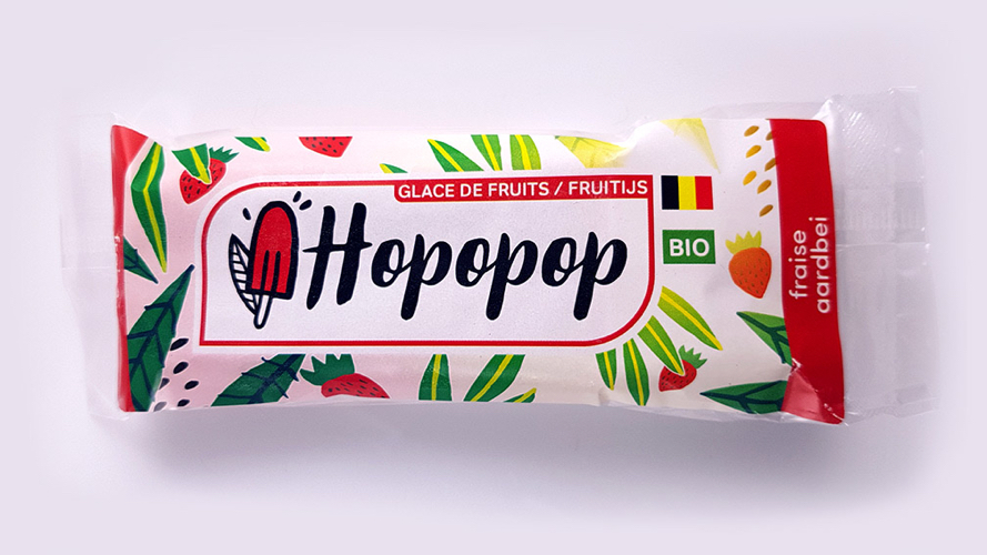 Hopopop Glace de fruits fraise bio 80ml